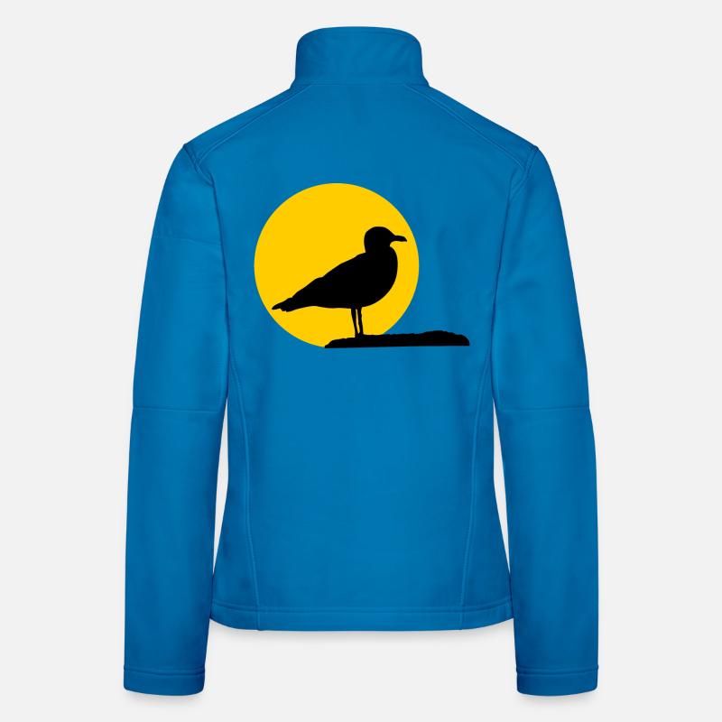 Mouette devant le soleil Veste en tissu softshell Femme