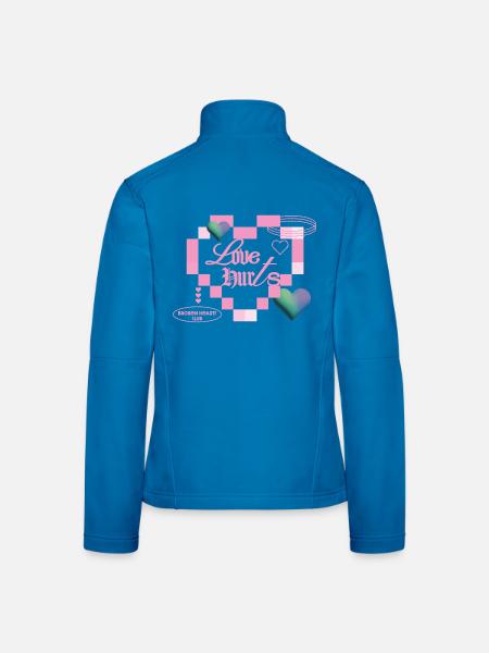 Liebe tut weh - Frauen Softshelljacke - Lichtblau - Hinten