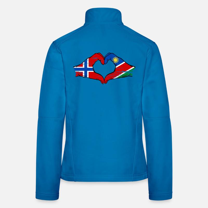 Norway Namibia Flag Heart Women's Softshell Jacket