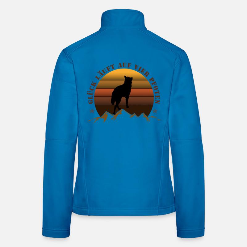 Evening wolf on mountain backdrop Women's Softshell Jacket