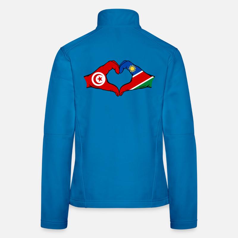 Tunesien Namibia Flagge Hände Herzform used Frauen Softshelljacke