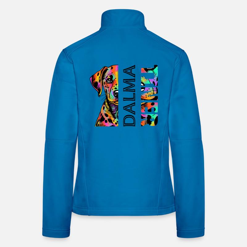 Farbenfroher Dalmatiner Frauen Softshelljacke