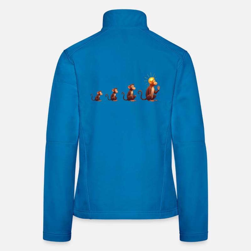 Évolution des singes à tête solaire Veste en tissu softshell Femme