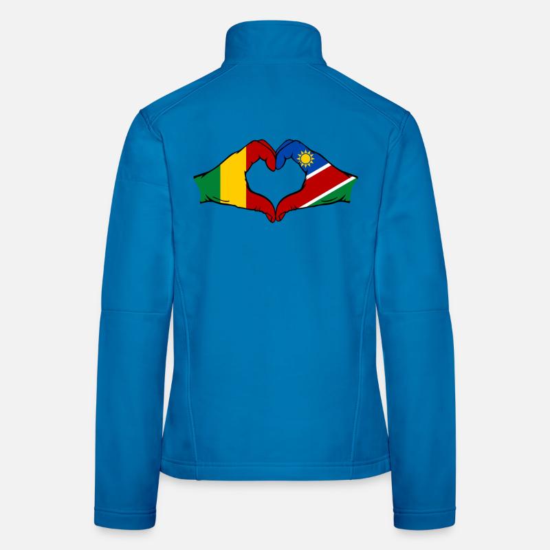 Mali Nairobi Flag Hands Heart Women's Softshell Jacket