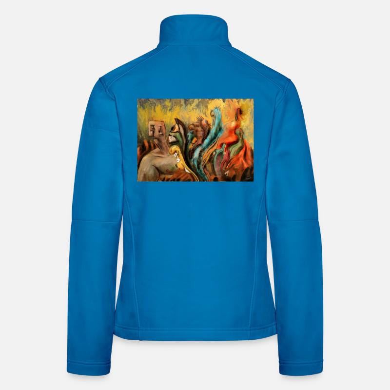 Surreal Psycho Disco Fantasy Creature Artwork Women's Softshell Jacket