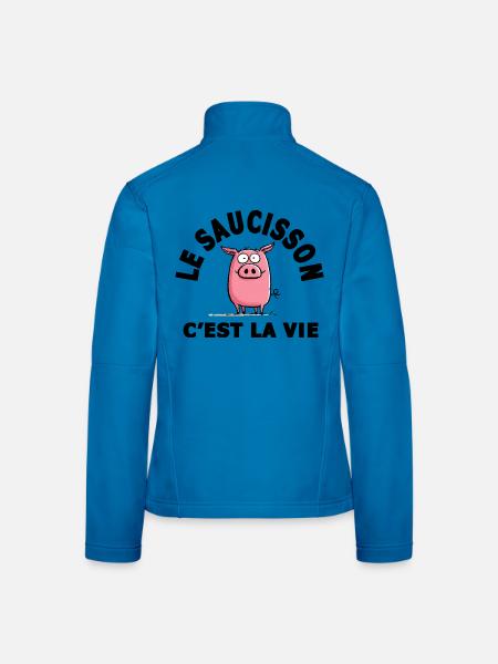 le saucisson c'est la vie humour - Veste en tissu softshell Femme - bleu clair - Dos