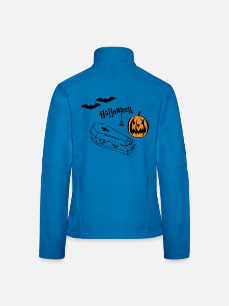 Silhouette de citrouille d’Halloween - Veste en tissu softshell Femme - bleu clair - Dos