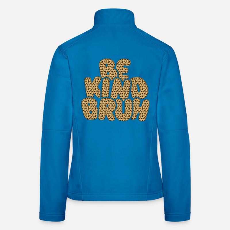 Be Kimbo Brown Leopard Text - Women's Softshell Jacket - light blue