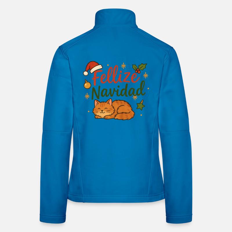Fellize Navidad - Conception de Noël de chat drôle Veste en tissu softshell Femme