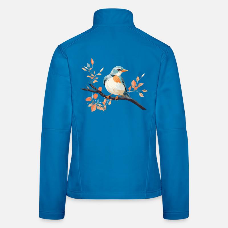 Königsfeder Eisvogel auf Ast Frauen Softshelljacke