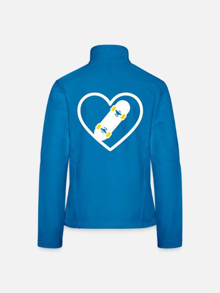Skateboard Coeur Street Sport Passion - Veste en tissu softshell Femme - bleu clair - Dos