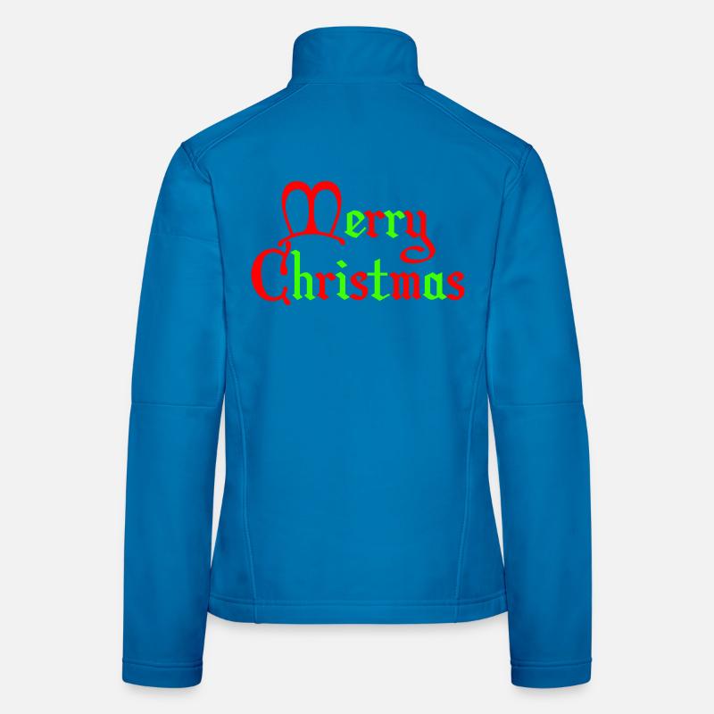 Merry Christmas Gothic Script Women's Softshell Jacket
