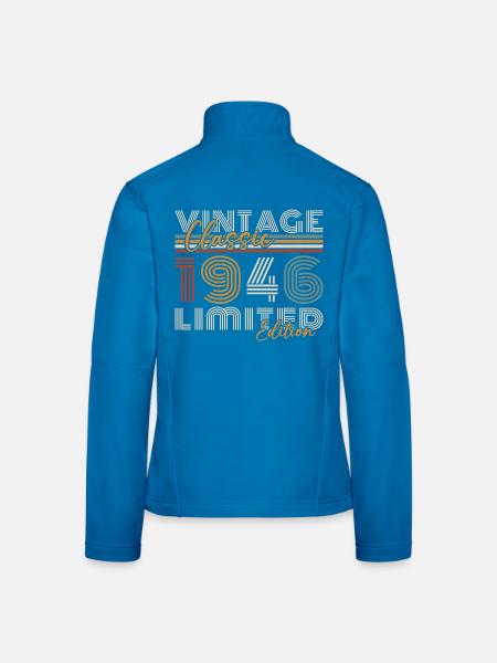 1946 Vintage Retro Birthday Gift - Women's Softshell Jacket - light blue - Back