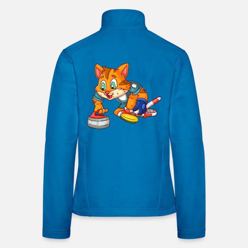 Curlingspieler Katze Frauen Softshelljacke