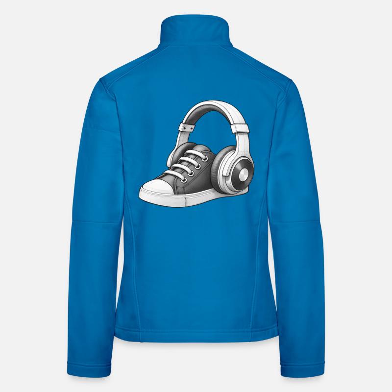 MUSICAL SNEAKERS - black & white - Women's Softshell Jacket - light blue