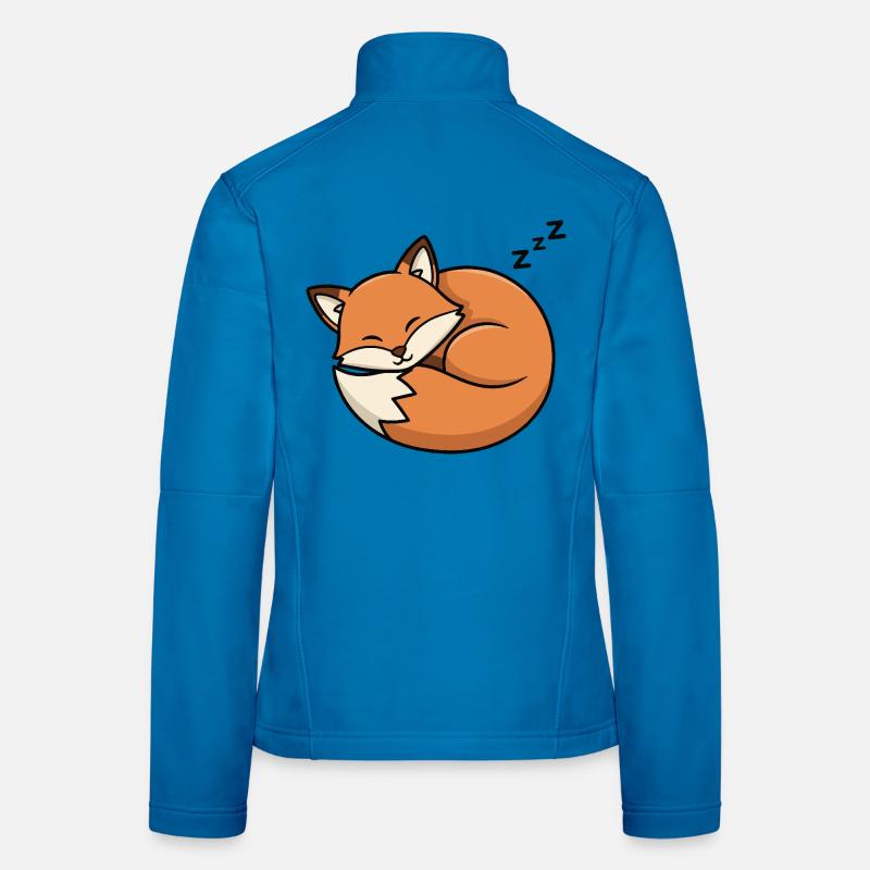 Sleeping Fox Cartoon Women's Softshell Jacket