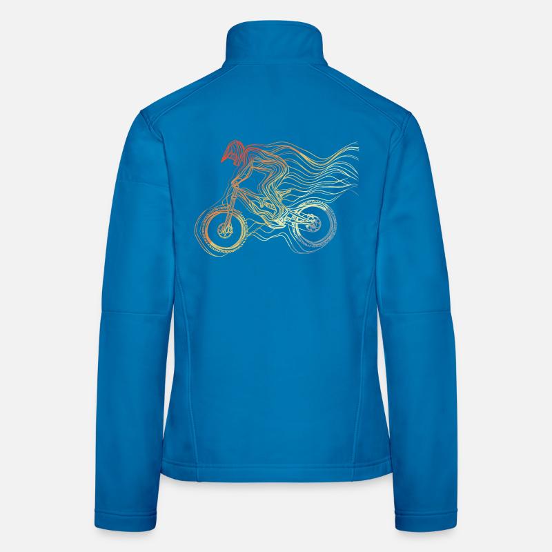 Mountain biker retro style Women's Softshell Jacket