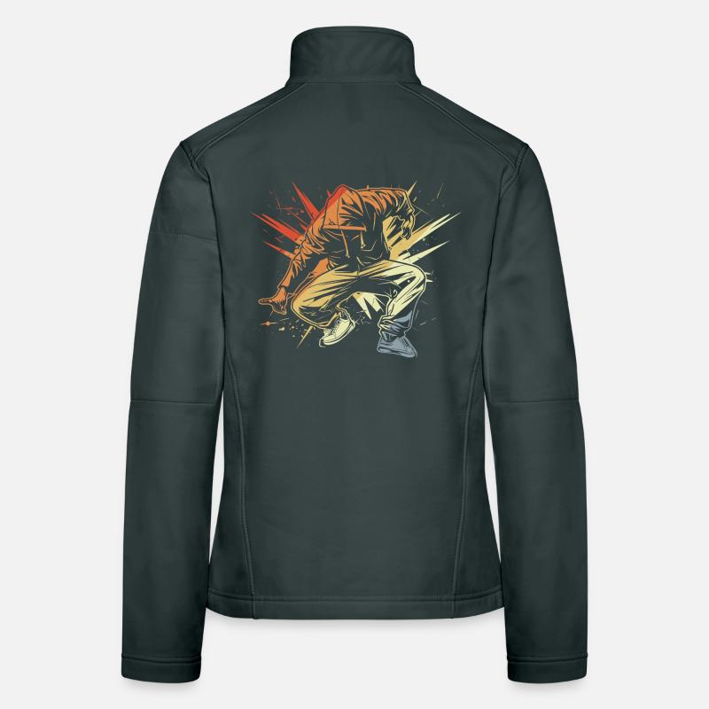 Breakdancer dessinant vintage Veste en tissu softshell Femme