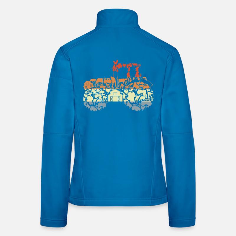 Retro Tractor Silhouette Women's Softshell Jacket