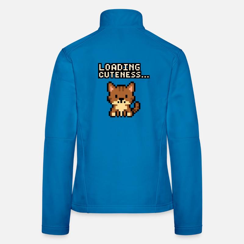 Ladezeit der Niedlichkeit Pixelkatze Frauen Softshelljacke