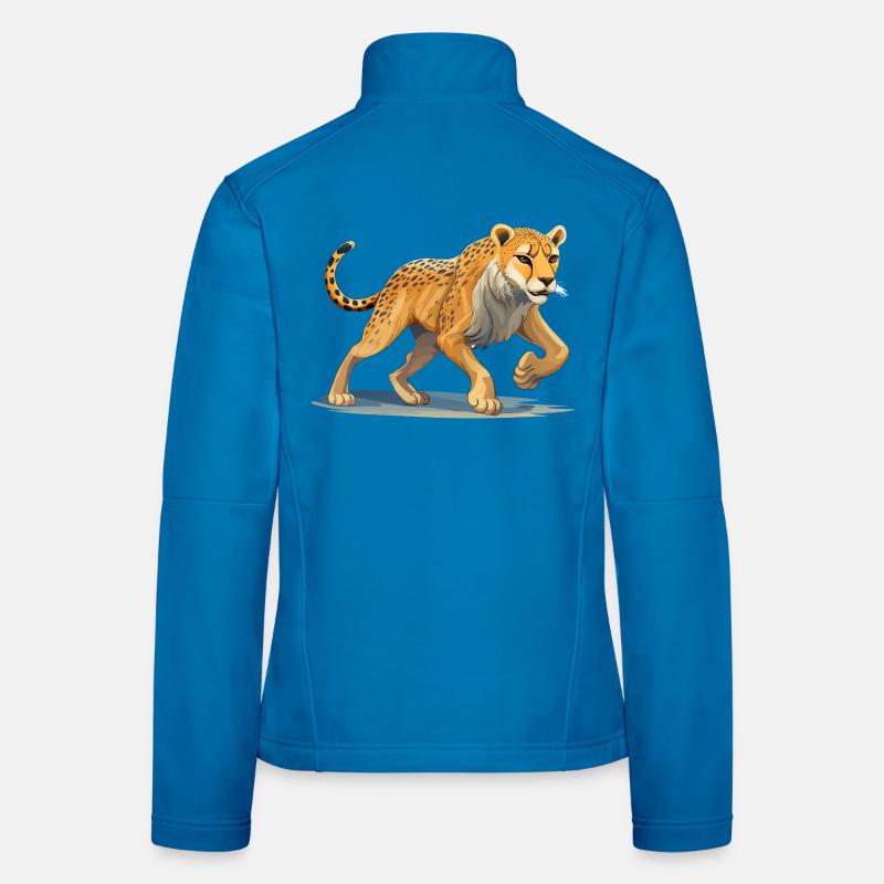 Dynamic Cheetah Illustration Women's Softshell Jacket
