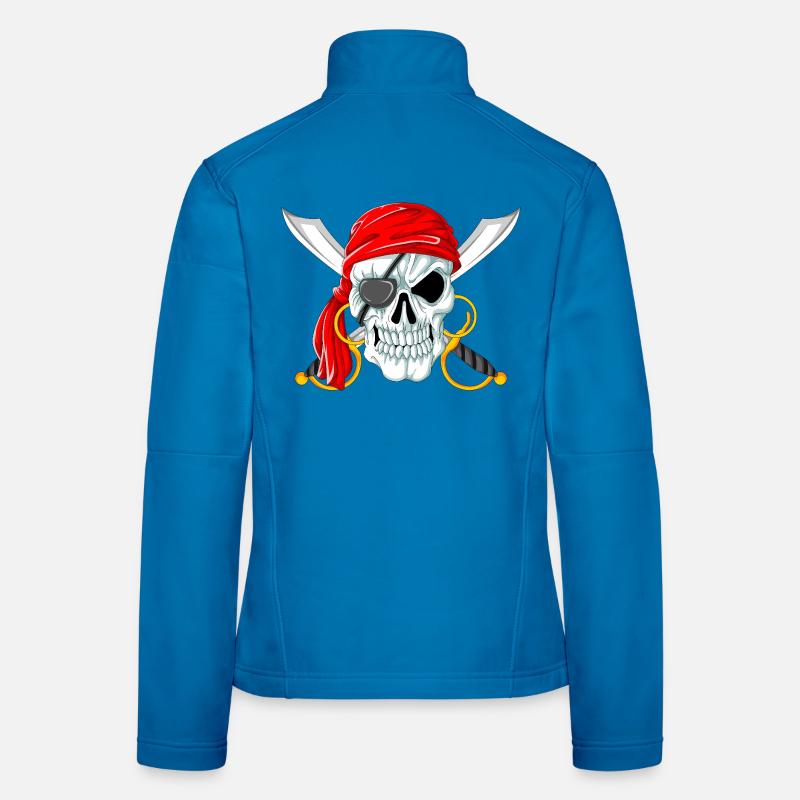 Crâne de pirate avec épées, Jolly Roger Design Veste en tissu softshell Femme
