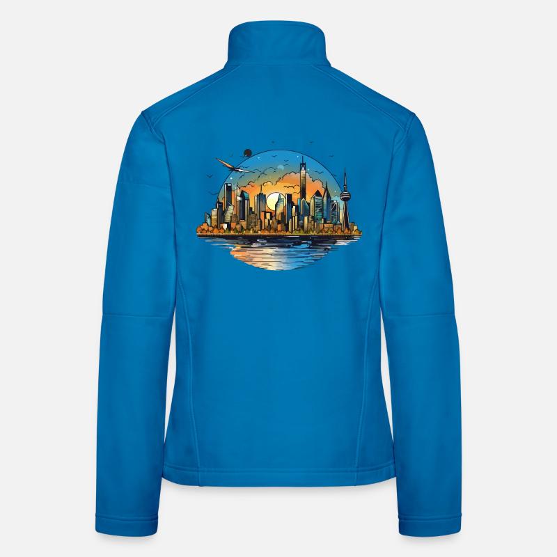 Sunset Skyline Reflection Women's Softshell Jacket