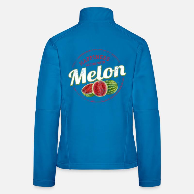 Snack de pastèque Vintage Fruit Retro Melon Veste en tissu softshell Femme