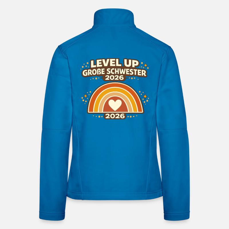 Level Up große Schwester 2026 Regenbogen Frauen Softshelljacke