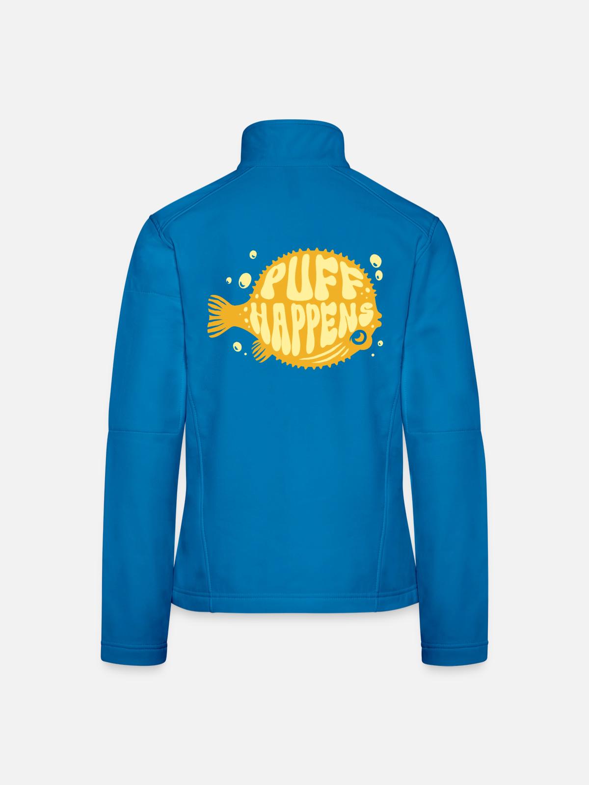 Puffer Fish Puff Happens - Women's Softshell Jacket - light blue - Back