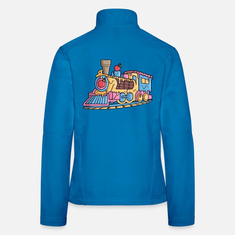 Dampflok Eiscreme Modelleisenbahn Eisenbahn Frauen Softshelljacke
