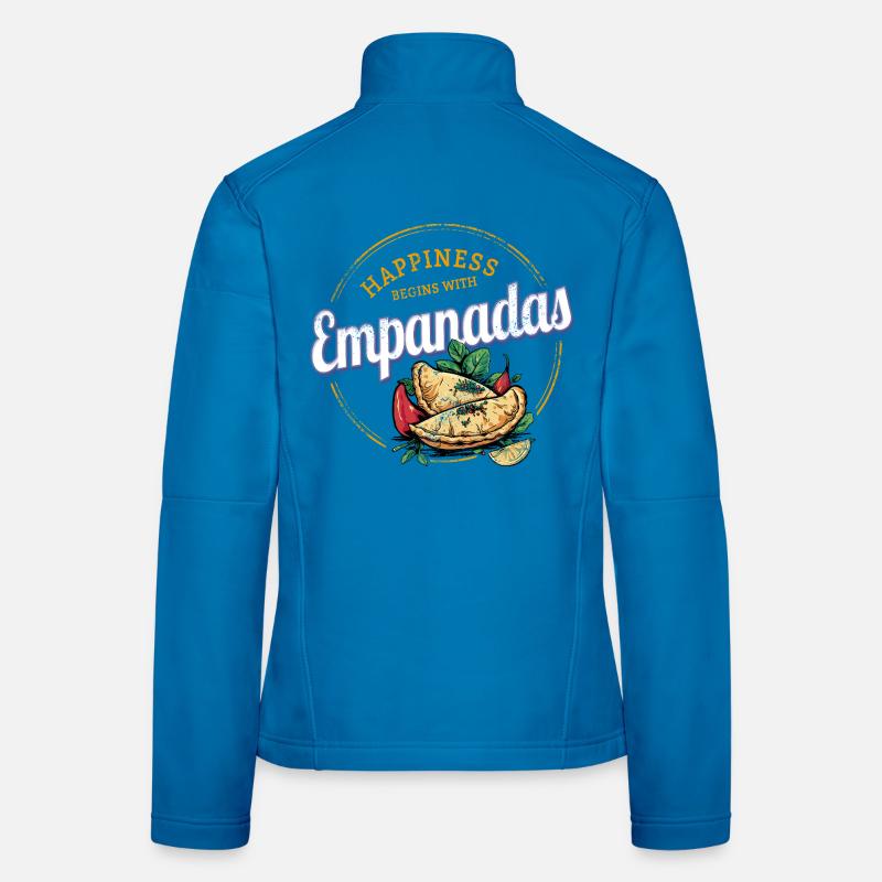Empanada Snack Vintage Espagne Rétro Dumplings Veste en tissu softshell Femme