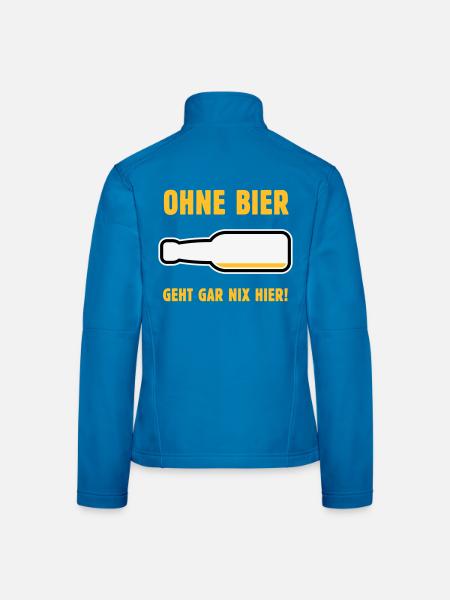 Ohne Bier Geht Gar Nix Hier! (Bierchen / NEG 3C) - Frauen Softshelljacke - Lichtblau - Hinten