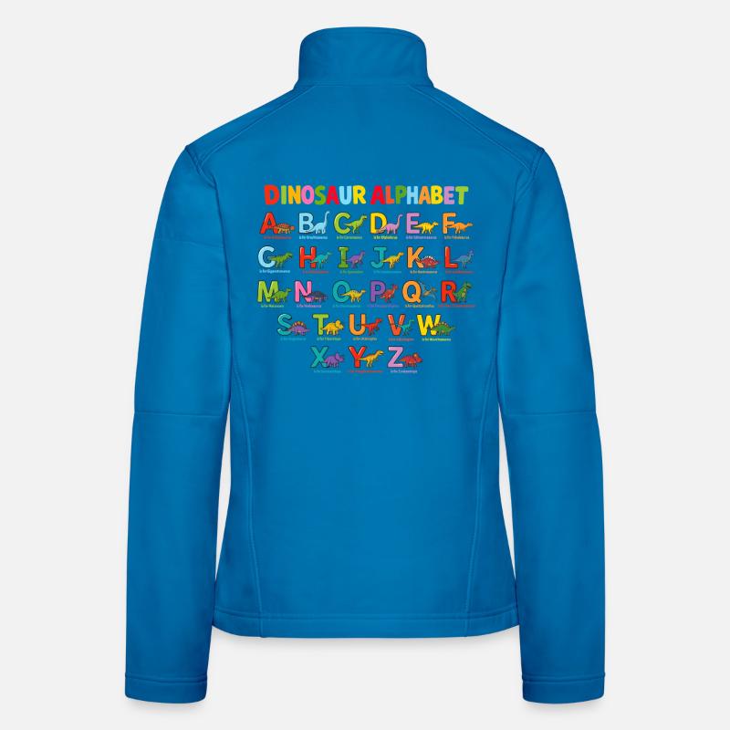 Dinosaur Alphabet ABC Poster Nursery Dino Women's Softshell Jacket