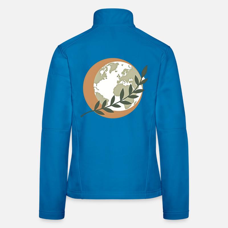 Globe de la Paix Verte Veste en tissu softshell Femme