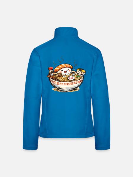 Kawaii Sushi Ramen Jubel - Frauen Softshelljacke - Lichtblau - Hinten