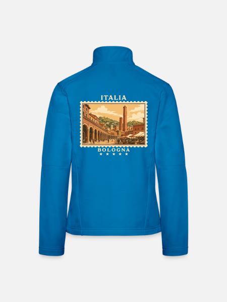 Italien Bologna Vintage Reisemarke - Frauen Softshelljacke - Lichtblau - Hinten