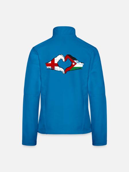 England Jordanien Flagge Hände Herzforn used - Frauen Softshelljacke - Lichtblau - Hinten