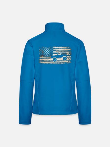 Grunge-Flagge-Monstertruck - Frauen Softshelljacke - Lichtblau - Hinten