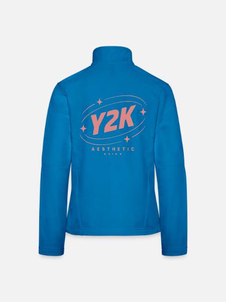 Y2K Ästhetik Pastellstern Logo - Frauen Softshelljacke - Lichtblau - Hinten