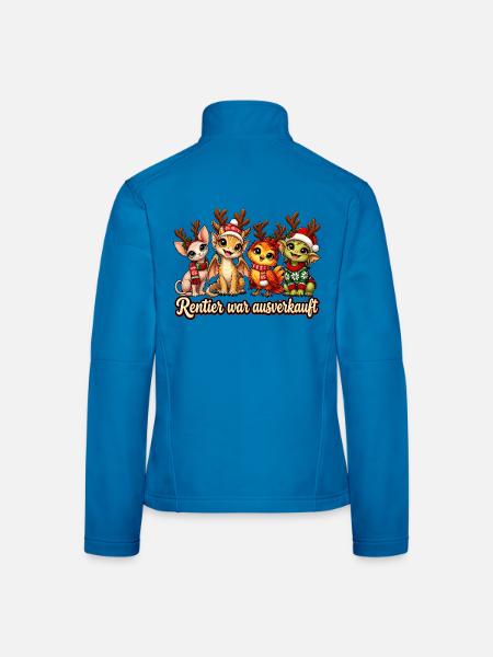 Rentier war ausverkauft – Weihnachtsspruch - Frauen Softshelljacke - Lichtblau