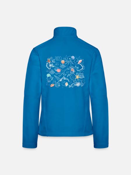 Ozean Meerestiere Muscheln Ozean Strandliebhaber - Frauen Softshelljacke - Lichtblau - Hinten