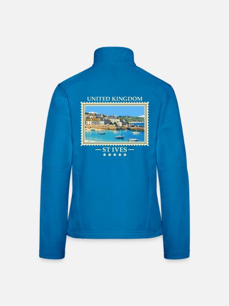 Großbritannien St Ives Vintage Reisemarke - Frauen Softshelljacke - Lichtblau