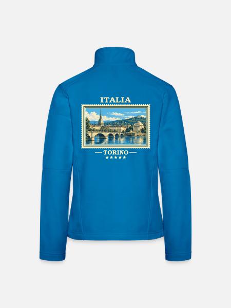 Italien Turin Vintage Reisemarke - Frauen Softshelljacke - Lichtblau - Hinten