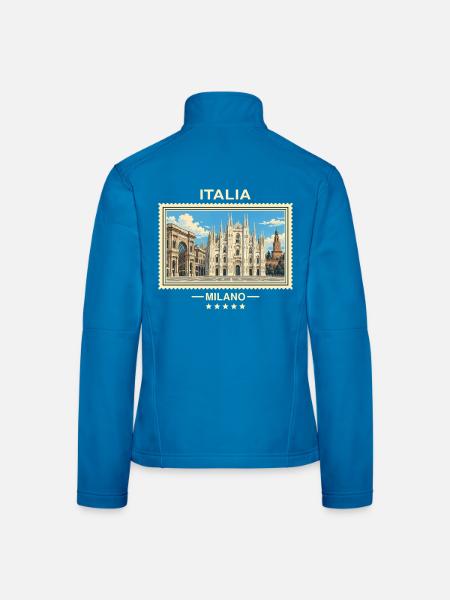 Italien Mailand Vintage Reisemarke - Frauen Softshelljacke - Lichtblau - Hinten