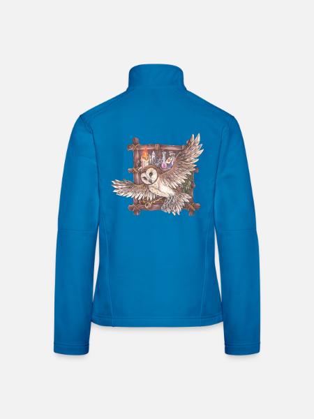 Nacht Schleiereule Magie Fantasy Mythisch Hexe - Frauen Softshelljacke - Lichtblau - Hinten