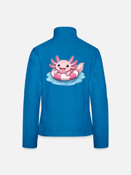 Süßer Axolotl im Schwimmring - Frauen Softshelljacke - Lichtblau - Hinten