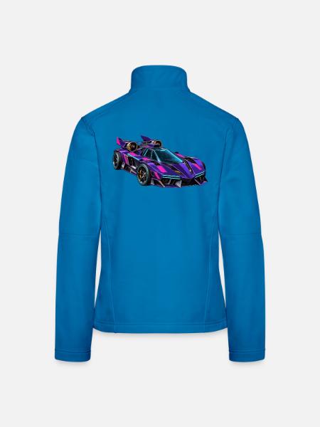 Lila Neon-Supersportwagen - Frauen Softshelljacke - Lichtblau