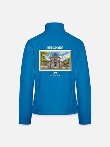 Belgien Spa Vintage Reisemarke - Frauen Softshelljacke - Lichtblau - Hinten