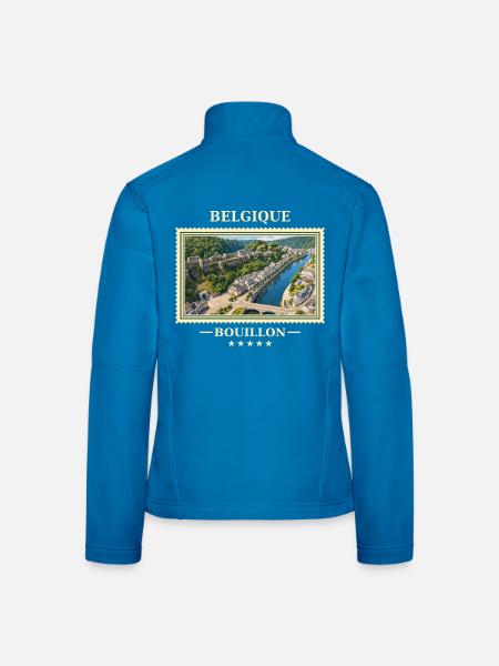 Belgien Bouillon Vintage Reisemarke - Frauen Softshelljacke - Lichtblau - Hinten
